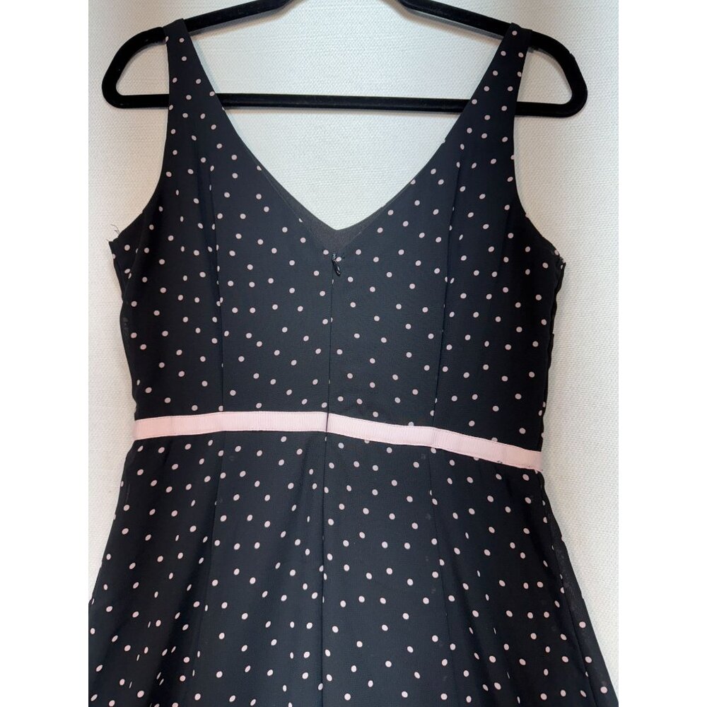 Emergency Exit Womens A-Line Dress Size 7 Black Polka Dot Sleeveless Tie Waist - Picture 8 of 9
